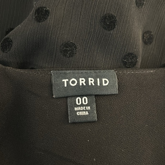 Torrid Black Velvet Polka Dot Spaghetti Strap Camisole Tank Top Size Medium - Picture 5 of 6